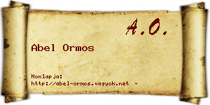 Abel Ormos névjegykártya